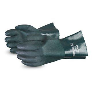 Superior F236 Torpedo Premium Double Dip PVC Glove with Fully Coated Gauntlet, Work, Chemical Resistant, 14" Length, Green (Pack of 1 Dozen) Chemical Resistant Safety Gloves