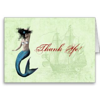 Pirate Mermaid Thank You Card