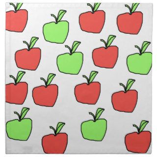 Red Apples and Green Apples Pattern. Cloth Napkin