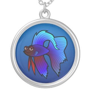 Cartoon Betta Fish / Siamese Fighting Fish Personalized Necklace