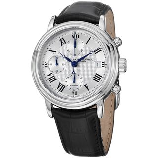 Raymond Weil Men's 7737 STC 00659 'Maestro' Silver Dial Black Leather Strap Watch Raymond Weil Men's Raymond Weil Watches