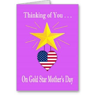 Military Gold Star Mother's Day Heart Card