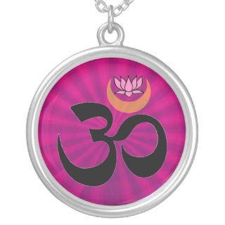 Om Lotus Necklace   Yoga Gifts