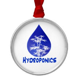 Hydroponics design , blue drop and white tree christmas ornament