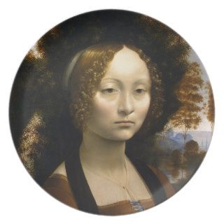 Portrait of Ginevra de Benci by Leonardo da Vinci Plate