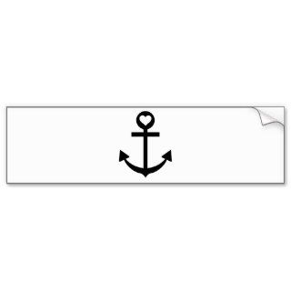 captain anchor heart bumper sticker