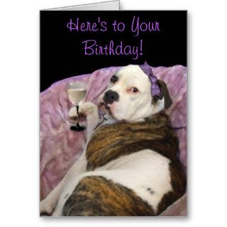Birthday Olde English Bulldogge greeting card