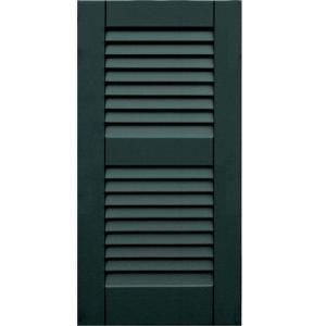 Winworks Wood Composite 15 in. x 30 in. Louvered Shutters Pair #638 Evergreen 41530638