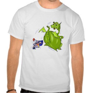 Mean Dragon Poked by Knight T Shirts