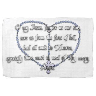 Miraculous Medal Rosary   Fátima Prayer Kitchen Towel