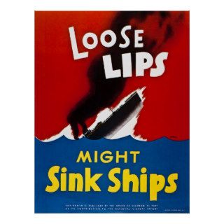 Loose Lips Might Sink Ships   Vintage WW2 Posters
