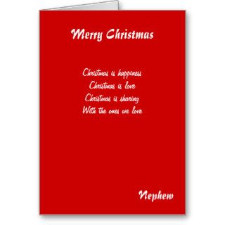 Nephew Christmas greeting cards