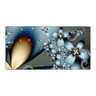 Blue Gold Cute Abstract Floral 3 Ring Binder