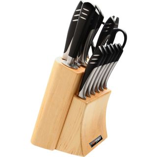Top Chef 15 piece Knife Set with Solid Wood Block Topchef Block Sets