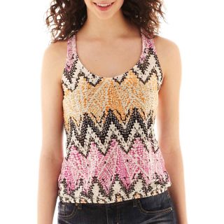 Self Esteem Crochet Racerback Tank Top, Pnk nat, Womens