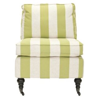 Accent Chair Upholstered Chair Safavieh Serafina Slipper Chair   Green/White