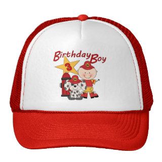 Boys 3rd Birthday Fireman Birthday Trucker Hat