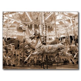 Merry go round / Carousel   Sepia Postcards