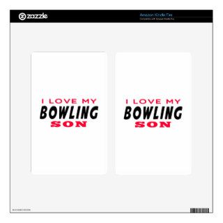 I Love My Bowling Son Skins For Kindle Fire