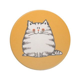 Cute fuzzy cat drink coaster