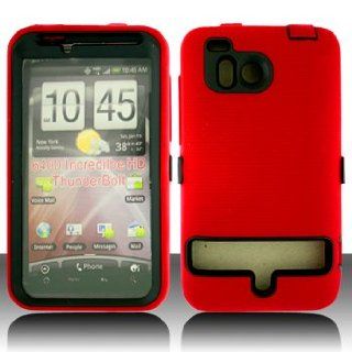 BlingBling Accessory Full Protection Red on Black Case for Htc Thunderbolt 6400 + Case Opener + Microfiber Pouch Bag Cell Phones & Accessories