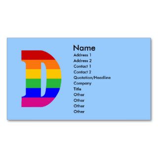 Rainbow Letter D Business Card Template