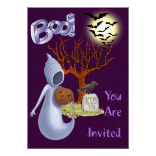 Boo Ghost & Scary Tree, Bats Invitation