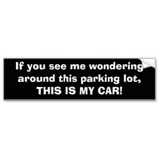 If you see me wondering around this parking lotbumper sticker