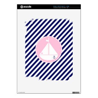 Blue and Pink Sailboat Decals For The iPad 2