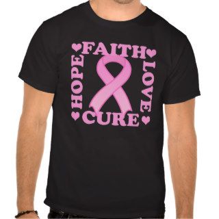 Hope Faith Love Cure Black T Shirt