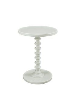 Powell 929 269 Round Spindle Table, White   End Tables