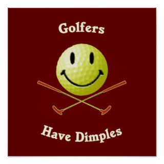 Golfers Have Dimples Smiley Print