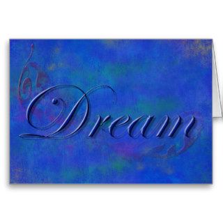 Blue on Blue Script Dream Note Card