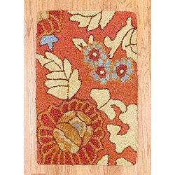 Hand tufted Indo Rust/ Beige Wool Rug (1'9 x 2'6) Accent Rugs
