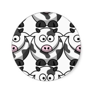 cute cartoon cow pattern stickers