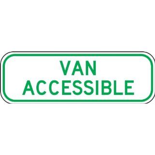 Accuform Signs FRA248RA Engineer Grade Reflective Aluminum Handicap Parking Sign, For Virginia, Legend "VAN ACCESSIBLE", 18" Width x 6" Length x 0.080" Thickness, Green on White