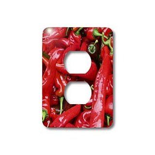 3dRose LLC lsp_46856_6 Red Hot Peppers Chili, Chili Pepper, Chilli, Chilli Peppers, Pepper, Peppers, Red 2 Plug Outlet Cover   Outlet Plates  