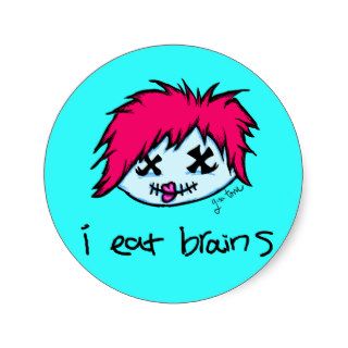 "i eat brains" Trendy Zombie Stickers