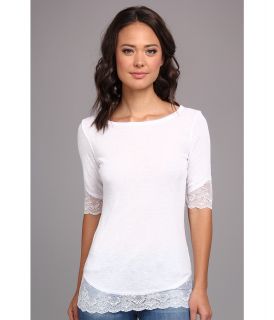 Free People Sheer Scallop Cami Womens Blouse (White)