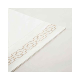 Madison Park 300tc Cotton Sateen Embroidered Sheet Set, Gold/Ivory