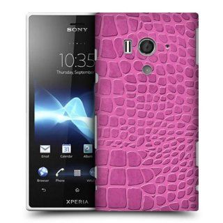 Head Case Designs Purple Crocodile Skin Pattern Back Case For Sony Xperia acro S LT26W Cell Phones & Accessories