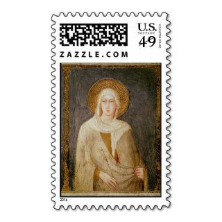 Five Saints, detail of St. Clare Postage Stamps