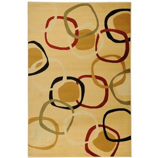 Yale Contemporary Abstract Beige Area Rug (5'3 x 7'3) 5x8   6x9 Rugs