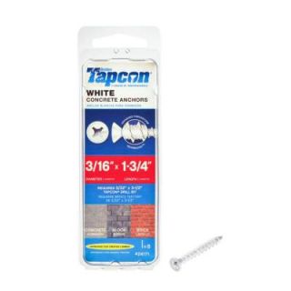 Tapcon Ultrashield 3/16 in. x 1 3/4 in. White Steel Flat Head Phillips Concrete Anchors (8 Pack) 24171