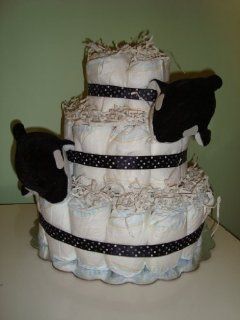Black/White Polka Dot Whale 3 Layer Neutral Diaper Cake   Come Decoratively Wrapped Making It a Great Gift or Shower Centerpiece   Other Gift Options Also Available Health & Personal Care