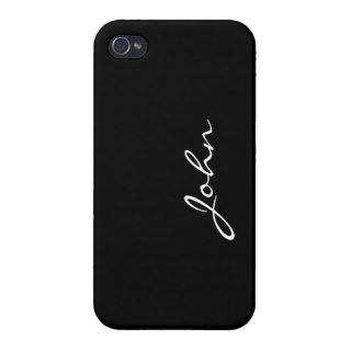 Custom boys name initial letter J black stylish Covers For iPhone 4