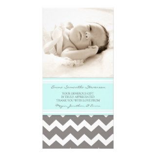 Blue Gray Thank You Baby Shower Photo Cards