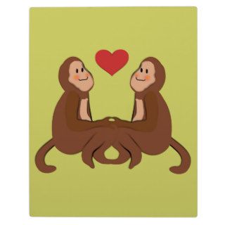 Monkeys in Love Valentine Display Plaque