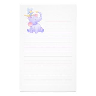 Cute Elephant Stationery Paper