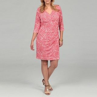 Jessica Howard Women's Plus Size Coral Absract Printed Dress FINAL SALE Jessica Howard Dresses
